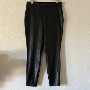Express Faux Leather Leggings – L, 27” Inseam, Sleek Fit, Pull-On Waist